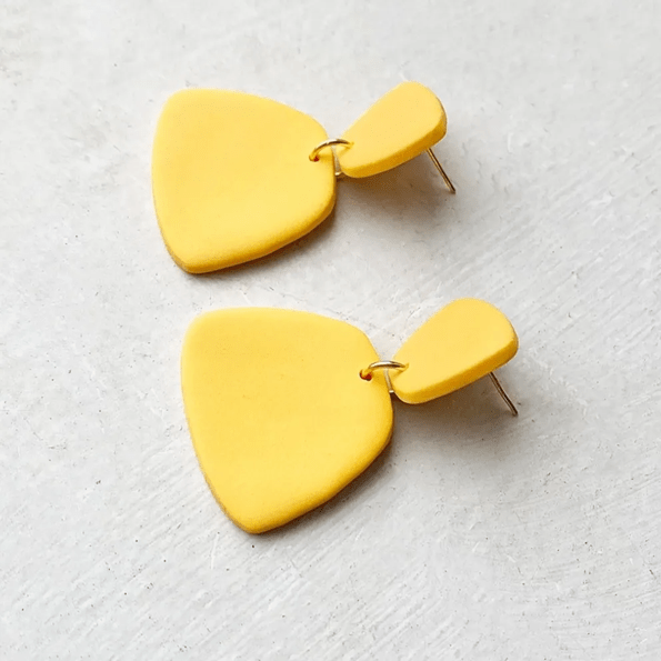 Beautiful Yellow Clay Earring For Girls