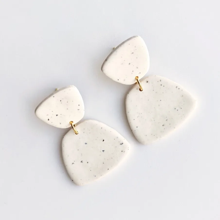 Casual Solid White Polymer Earring For Women