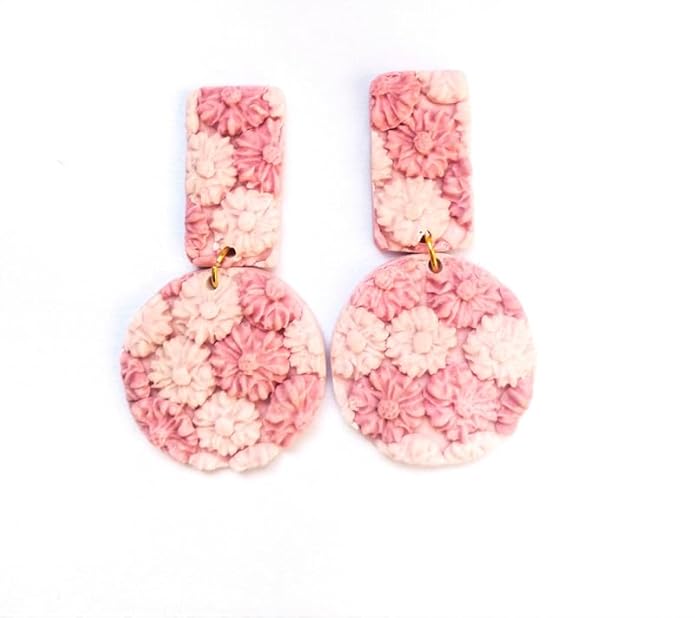 Casual Pink Lightweight Clay Earring For Women