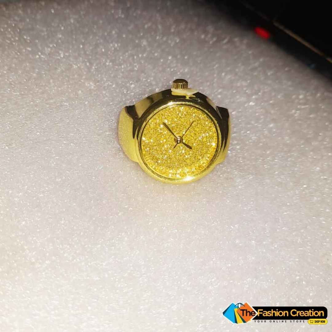 Beautiful Gold Finger Watch Ring For Women