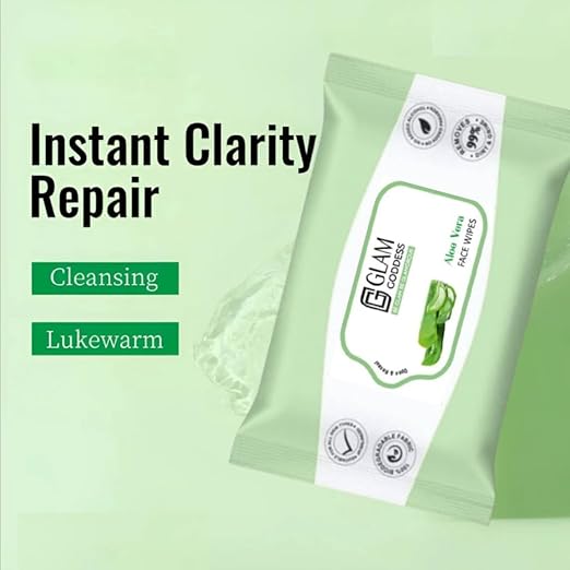 Glam Babes Aloe Vera Face Wipes Set Of 2