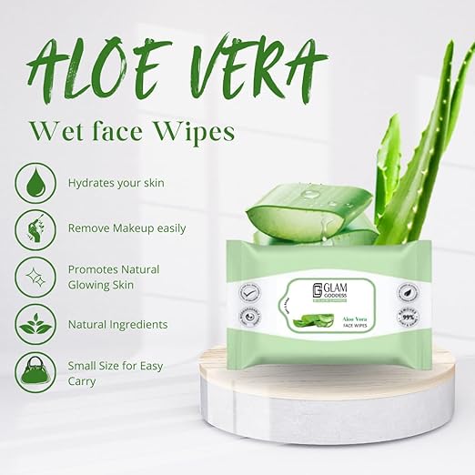 Glam Babes Aloe Vera Face Wipes Set Of 2