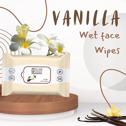 Glam Goddess Vanilla, Rose & Aloe Vera Face Wipes Pack Of 3