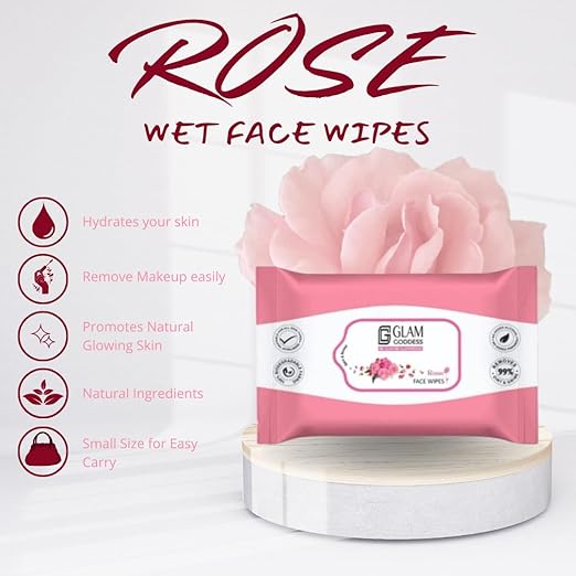 Glam Goddess Rose Face Wipes Pack Of 2