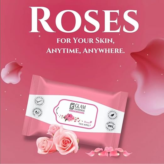 Glam Goddess Rose Face Wipes Pack Of 2