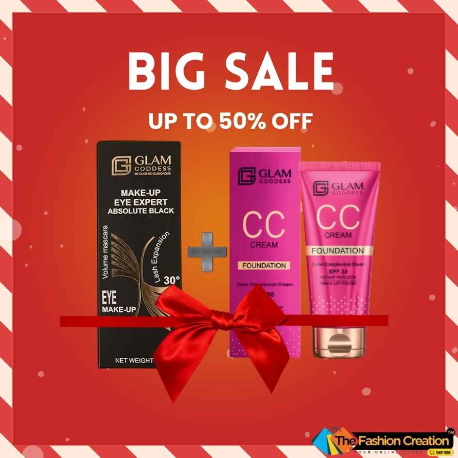 Glam Goddness Black Mascara With CC Cream Foundation For Women