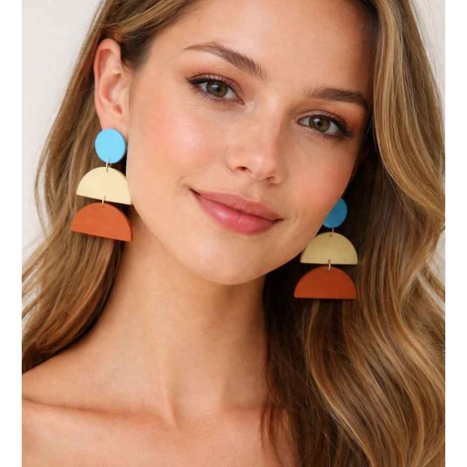 Lovely Tri Color Earring For Women