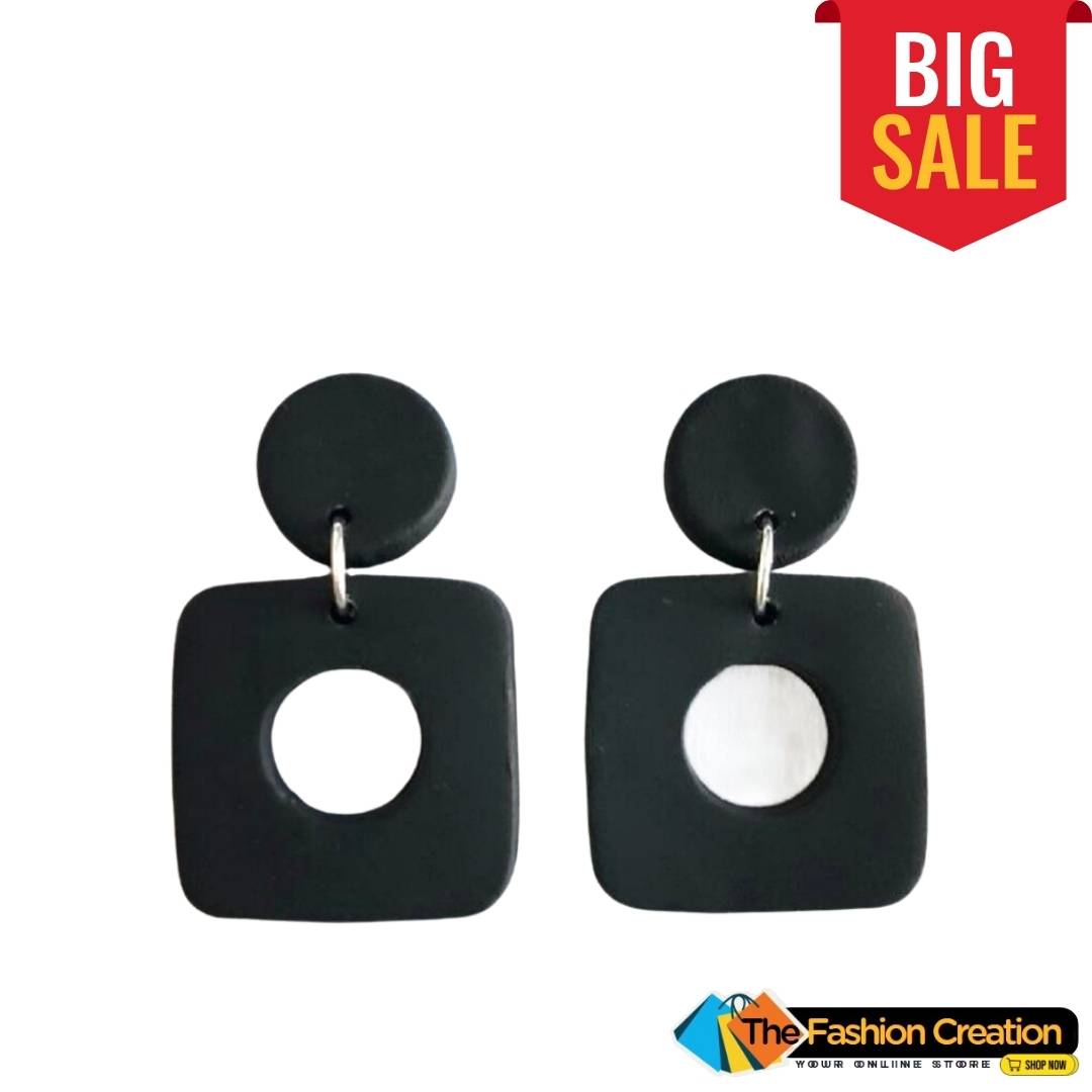 Gorgeous Black Square Type Earrings For Girls